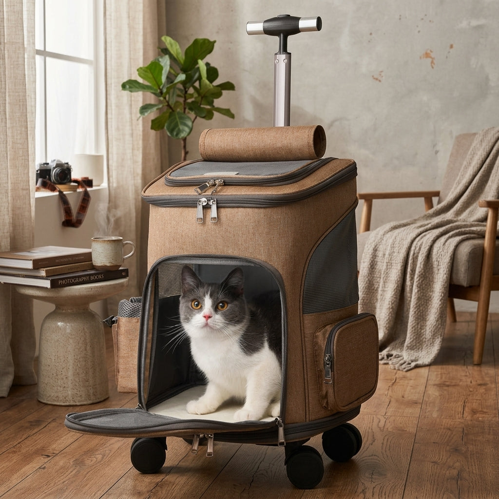 Portable Rolling Pet Trolley & Travel Backpack